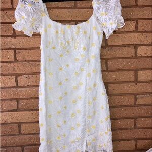 Hello Molly White and Yellow Floral Mini Dress